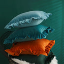 Axyaa Velvet Ruffle Cushion Cover for Home Decor 30x50/45/50cm