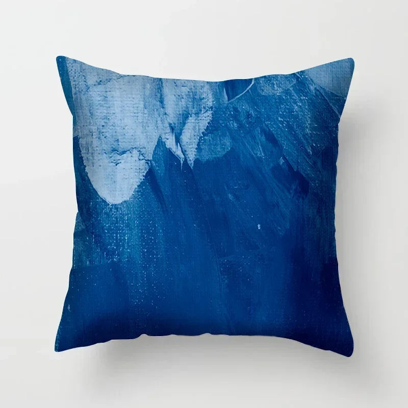 Blue Pattern Cushion Cover 45*45cm Pillowcase for Bedroom Sofa Home Decor by Axyaa