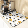Axyaa Polygon Pattern Cup Mat Set - Absorbent Diatomaceous Earth Coasters