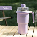 Axyaa 600ml Stainless Steel Vacuum Flask Double Wall Insulated Travel Mug Straw Cup
