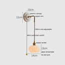 Axyaa White Glass LED Wall Lights Up Down Copper Arm Bedroom Living Room lamp