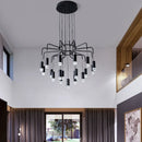 Axyaa Modern LED Chandelier: Black Pendant Lighting for Living Room, Restaurant, Bedroom Kitchen
