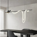 Axyaa Black LED Pendant Chandelier for Kitchen Dining Table - Modern Home Lighting Fixtures