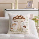 Embroidered Floral Rabbit Pillow Cover Axyaa 18x18inch White Pink Green