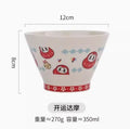 Axyaa Ceramic Rice Bowl Set with Cutlery for Home, 5-inch & High-legged Bowls