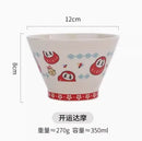 Axyaa Ceramic Rice Bowl Set with Cutlery for Home, 5-inch & High-legged Bowls