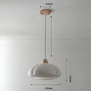 French Cream Pumpkin Pendant Light by Axyaa: Wooden Glass Small Chandelier for Home or Restaurant