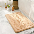 Axyaa Khaki Foam Bath Mat: High-Quality Rectangle Rug for Bathroom, Kitchen, or Bedroom