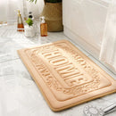 Axyaa Khaki Foam Bath Mat: High-Quality Rectangle Rug for Bathroom, Kitchen, or Bedroom