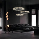 Axyaa Modern Luxury Crystal Circle Chandelier with LED Lights