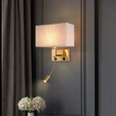 Axyaa LED Wall Lamp with USB Charger & Spotlight for Bedroom Living Room