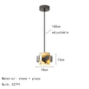 Axyaa Marble Gray Glass Pendant Light Adjustable Chandelier for Dining Room