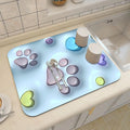 Axyaa 3D Visual Effect Drain Mat - Absorbent, Non-Slip, Anti-Mildew Kitchen Tableware Mat
