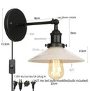 Axyaa White LED Wall Lights Industrial Style Bedside Lamp - Plug InaddAll