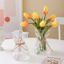 Axyaa Clear Glass Vase: Creative Irregular Folded Design for Hydroponic Flowers & Terrariums
