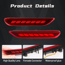 Axyaa LED Rear Bumper Reflector Lights for Nissan X-trail Rogue Qashqai Leaf Pathfinder