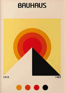 Yellow Orange Pyramid Geometric Canvas Poster for Modern Home Decor by Axyaa