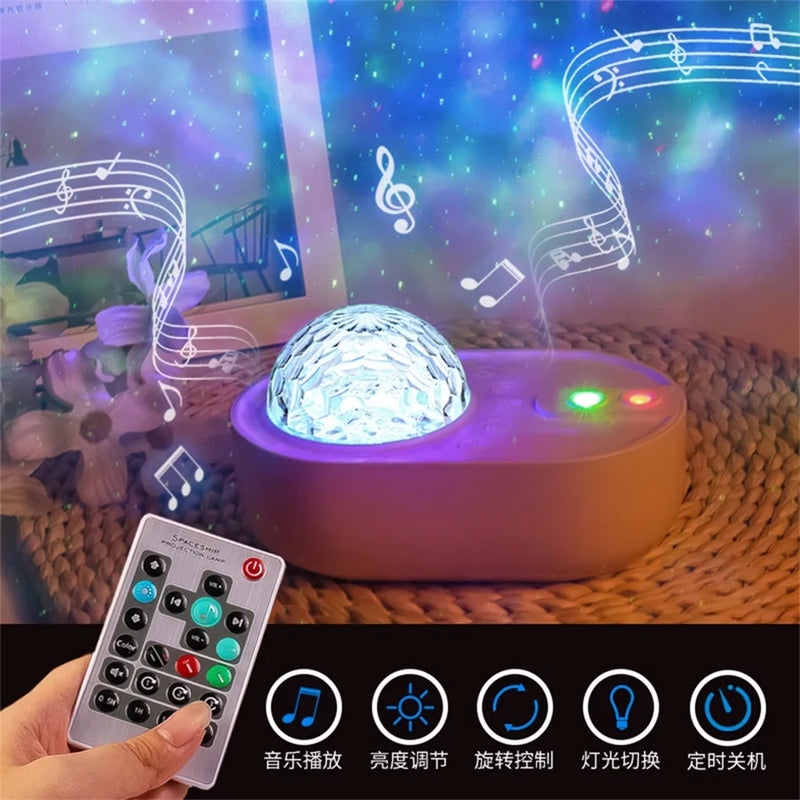Axyaa Starry Sky Spaceship Projector Night Light with Bluetooth Speaker