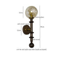 Axyaa Tawny Glass LED Wall Sconce Vintage Ash Wood Wandlamp