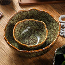 Axyaa Flame-Killed Ceramic Fruit Salad Bowl, Irregular Shape, Molecular Cuisine Tableware