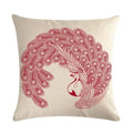 Peacock Linen Cushion Cover 45*45cm by Axyaa