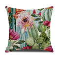 Axyaa Cactus Series Green Plant Printed 45*45cm Cushion Cover - Simple Style Square Pillowcase