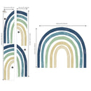 Axyaa Rainbow Fabric Wall Mural for Kids Rooms - Waterproof, Removable, Large Watercolor Design