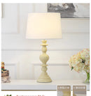Axyaa Retro Wood Table Lamps LED Fabric Shade Living Room Office Lights
