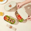 Axyaa Stackable Divided Lunch Box with Strap - Portable Food Container