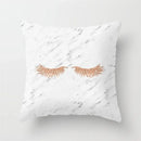 Pink Glitter Letter Flower Geometric Cushion Cover by Axyaa