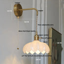 Axyaa Clear Glass LED Wall Light Fixture Modern Rotate Bedside Lamp
