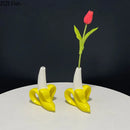 Axyaa Banana Ceramic Vase - Artificial Flowers Desk Decoration