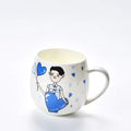 Axyaa Ceramic Espresso Tilt Tea Cup, Creative Coffee Mug, Thermos Tumbler, Boy Girl Design