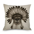 Axyaa Owl Linen Pillowcase 45x45cm Decorative Cushion Cover Sofa Throw Pillows Case