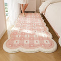 Axyaa Pink Plush Irregular Shape Carpet for Living Room Bedroom Décor
