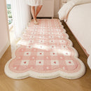 Axyaa Pink Plush Irregular Shape Carpet for Living Room Bedroom Décor