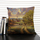 Axyaa Fairy Tale World Oil Painting Cushion Cover for Living Room Sofa
