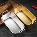 Axyaa Stainless Steel Snack Tray with Handle: Durable Square French Fries Plate