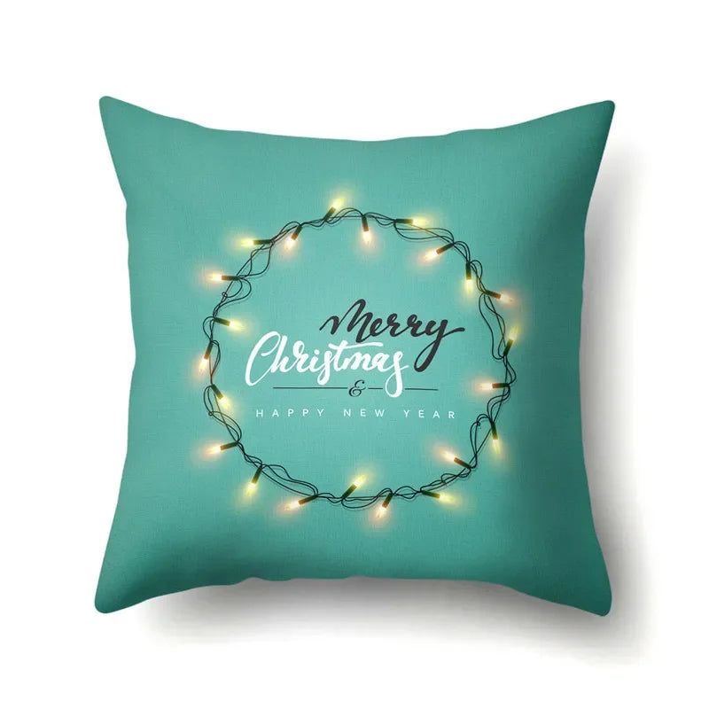 Axyaa Christmas Santa Claus Print Pillow Cover 45X45CM