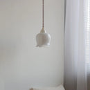 Axyaa White Ceramic Glass LED Pendant Light for Bar and Living Room Decor