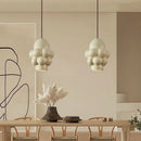 Axyaa French Cream LED Chandelier | Minimalist Style Pendant Light for Home Decor