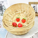 Axyaa Rattan Serving Baskets: Bread Fruit Vegetables Cake Dim Sum Tray Styles