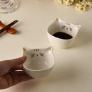 Axyaa Ceramic Cat Sauce Bowl, Mini Flavored Dishes & Dessert Bowl Set