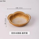 Axyaa Flame-Killed Ceramic Flower Edge Dessert Soup Pasta Fruit Salad Plates