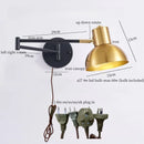 Axyaa Swing Arm LED Wall Light - Iron Art Nordic Minimalism Bedside Lamp