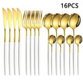 Axyaa 16-Piece Stainless Steel Tableware Set for Home, Hotel, and Restaurant