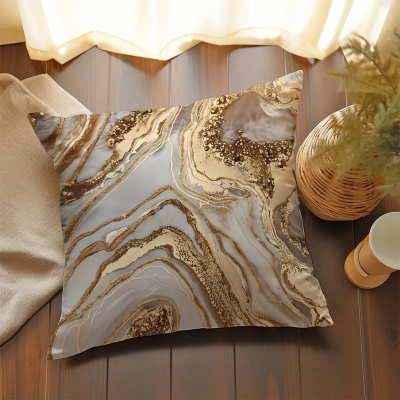 Marble Texture Printed Pillowcase for Home Decor by Axyaa