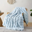 Axyaa Rabbit Fleece Blanket: Soft Solid Color Faux Fur Plush Throw for Home & Travel