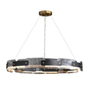 Axyaa Modern LED Crystal Chandelier in Black and Gold for Living Room, Bedroom, Dining Room