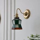 Axyaa Green Vintage LED Wall Lights with Copper Knob Switch